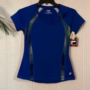 FILA fitted active tee blue size small
